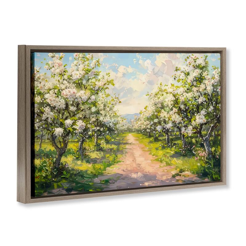Stupell Path Through Flowering Trees Framed Floater Canvas Wall Art Design By LSR Creative Studio
