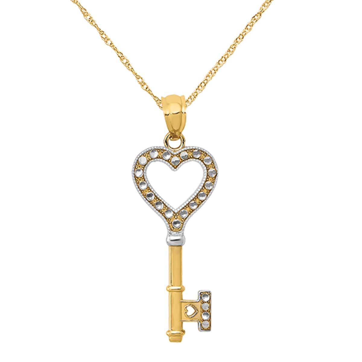 14k Yellow Gold Heart Key Pendant 14k Yellow Gold Heart Key Pendant
