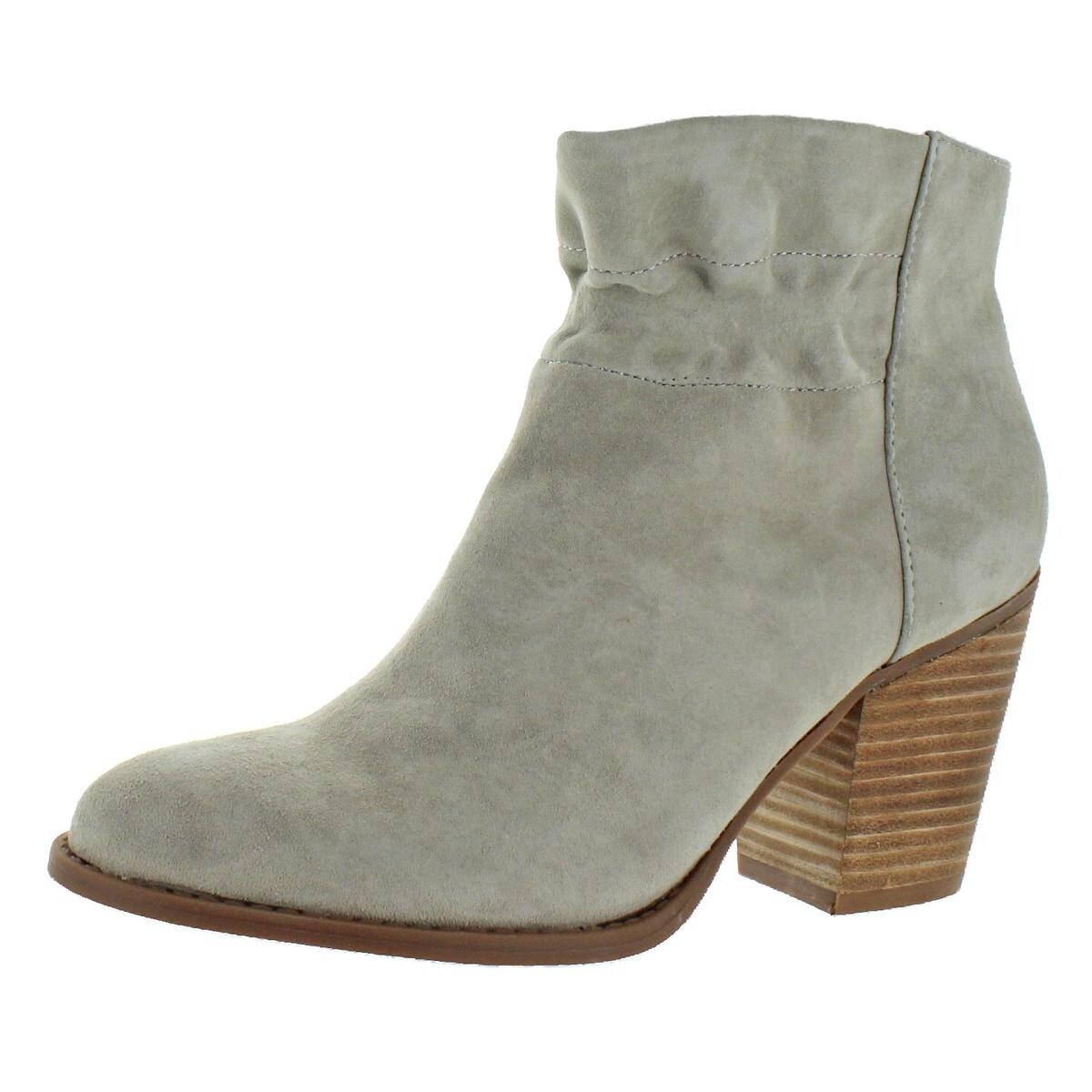 Womens Ladies Chunky High Block Heel Heel Ruffle Chelsea Ankle Boots Shoes Size