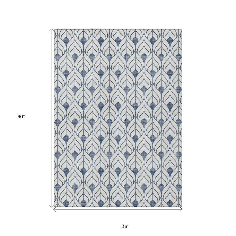 HomeRoots Geometric Transitional Rectangle Outdoor Rug