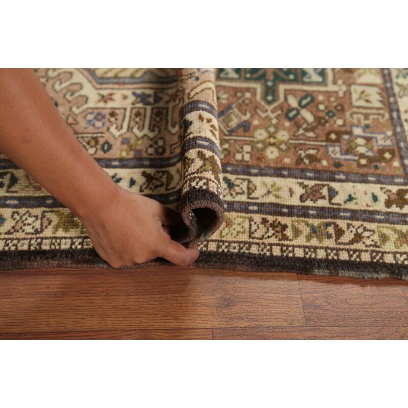 Tribal Gharajeh Persian Vintage Runner Rug Hand-Knotted Wool Carpet - 3'7"x 9'7"