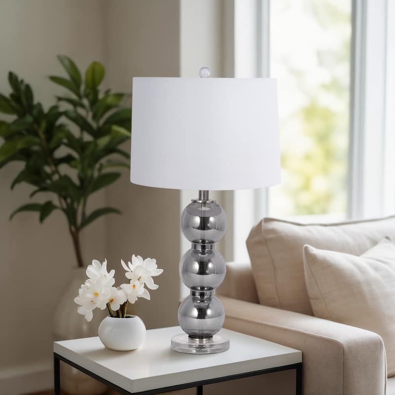 Sagebrook Home 29" Stacked Glass Ball Table Lamp With Crystal Base - 16" x 16" x 29" - Grey - 16" x 16" x 29"