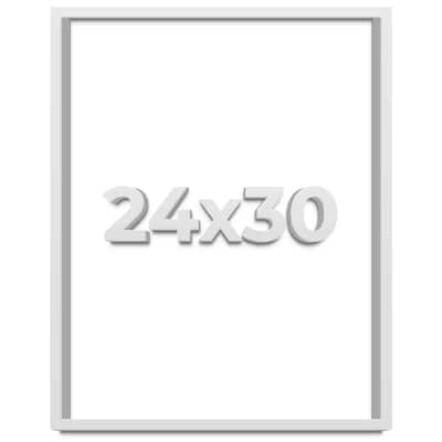 24x30 Shadow Box Frame White | 2 Inches Deep Real Wood Contemporary