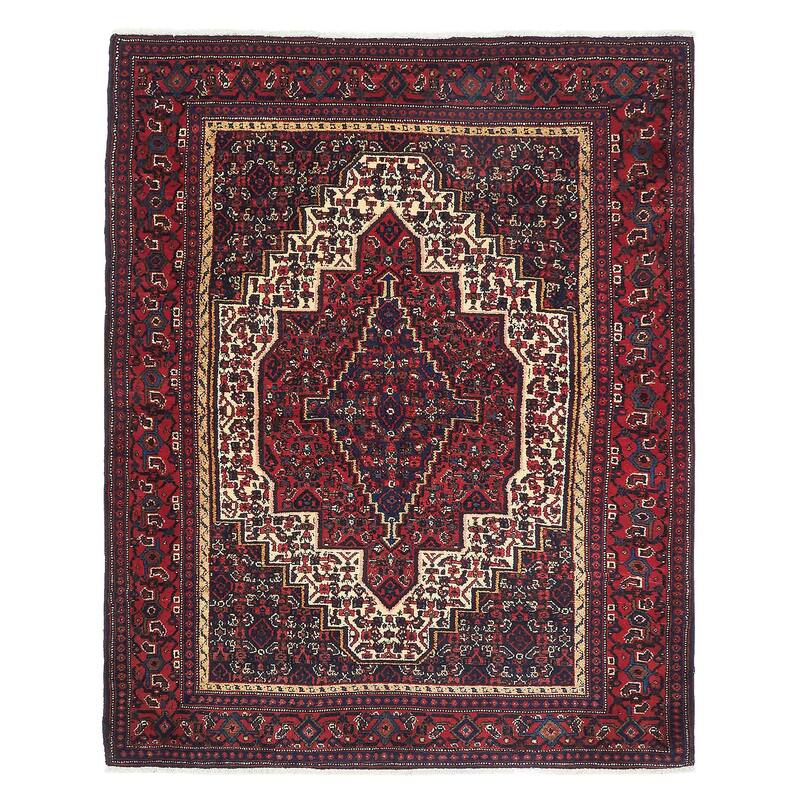ECARPETGALLERY Hand-knotted Kayseri Vintage Dark Navy Wool Rug - 3'11 x 4'10