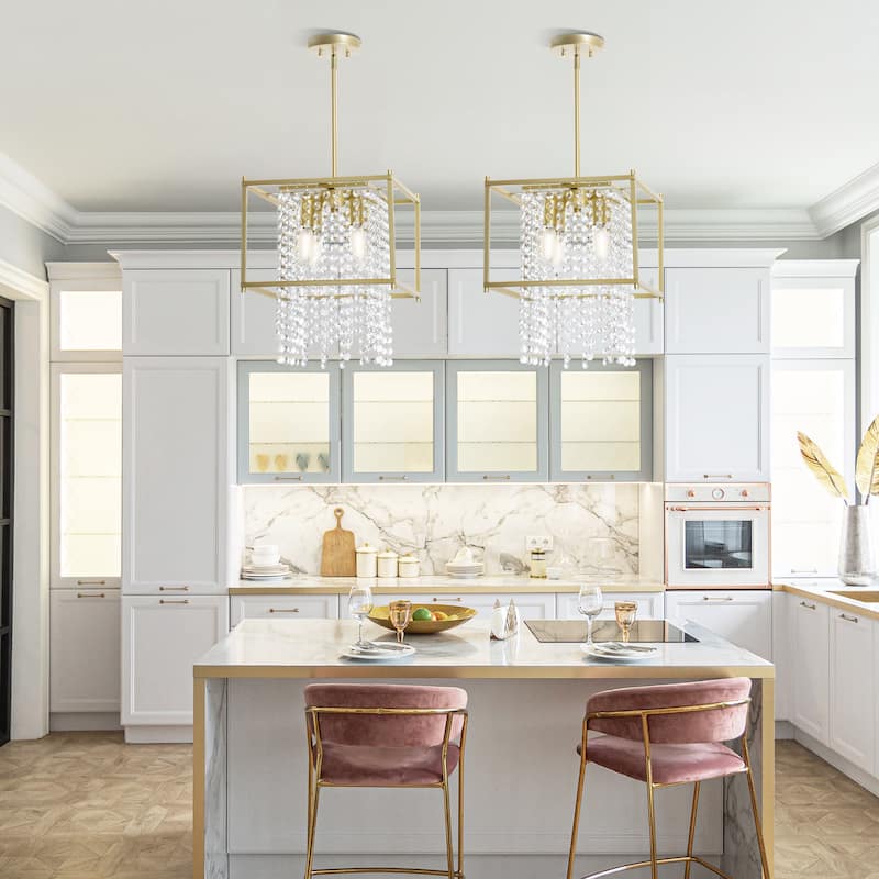 Moasis Round/Square Crystal Chandeliers Modern Hanging Light