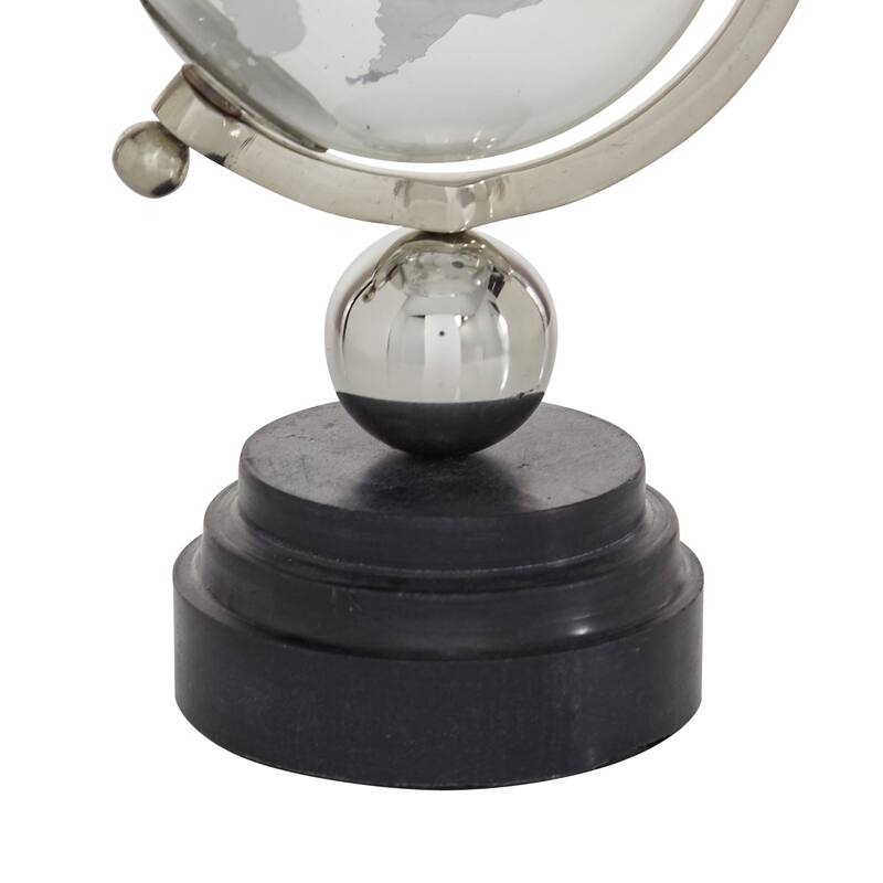 Gold Marble Globe with Marble Base and White Base - 5 x 5 x 11