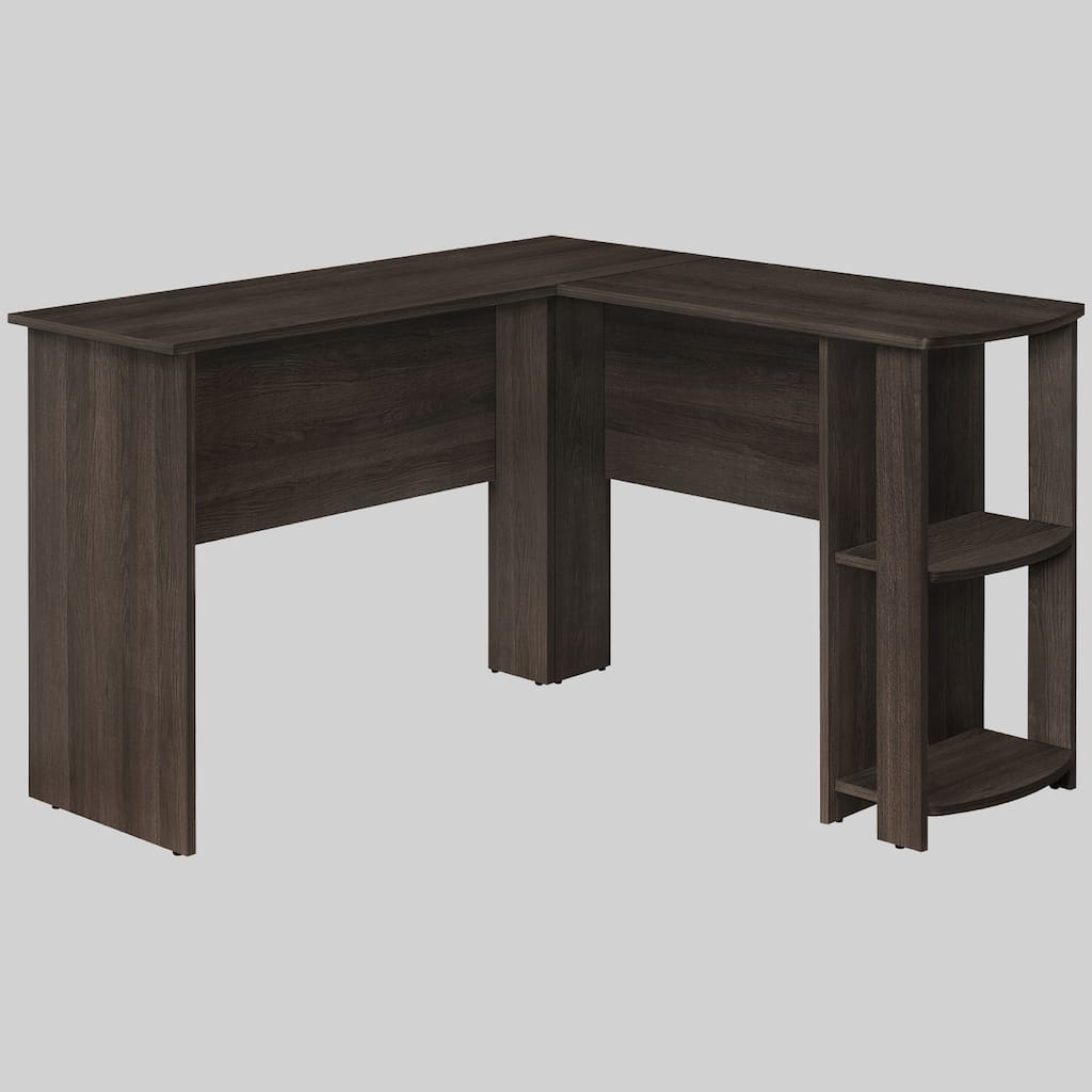 Contemporary 48" L-Shaped Desk with Open & Closed Storage, Space-Saving Corner Desk for Work & Laptop