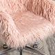 preview thumbnail 8 of 18, Faux Fur Home Office Chair, Upholstered Arm Chair with Wheels, Height Adjustable Vanity Accent Chair, Cute Furry Makeup Chairs