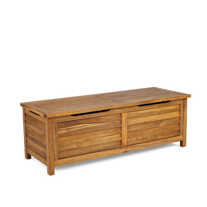Maho Outdoor Golden Teak Storage 51" Deck Box made from Water-Resistant Acacia Wood
