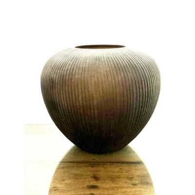 Appy Vase Med. Smoke Brown Dia 13.75" -ST - Smoke Brown - Smoke Brown