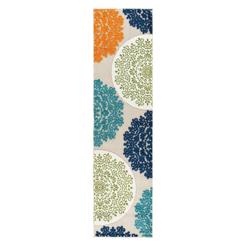 Verona Contemporary Floral Circles Indoor/Outdoor Area Rug