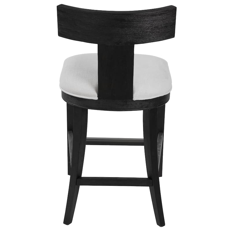 Uttermost Idris Charcoal Black Modern Wood Counter Stool - 38" H