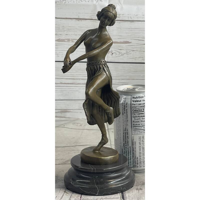 Topless Hawaiian Hula Dancer Girl Art Deco Bronze Sculpture Statue Figure 10 Inches X 4 Inches
