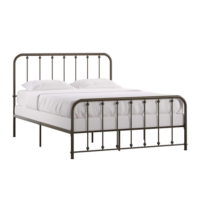 Kae Metal Bed with Beaded Headboard by iNSPIRE Q Classic