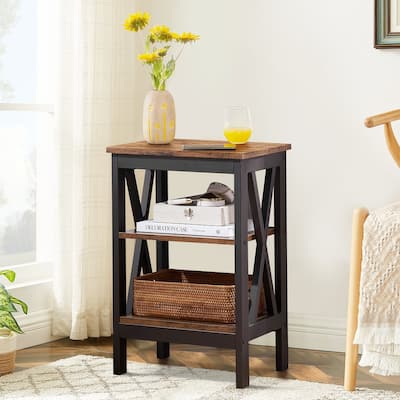Javlergo Modern Nightstand with 3-tier Storage Shelves Side End Table