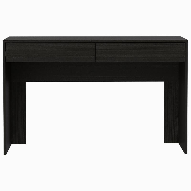 2-Drawer Computer Desk with wood legs - Black
