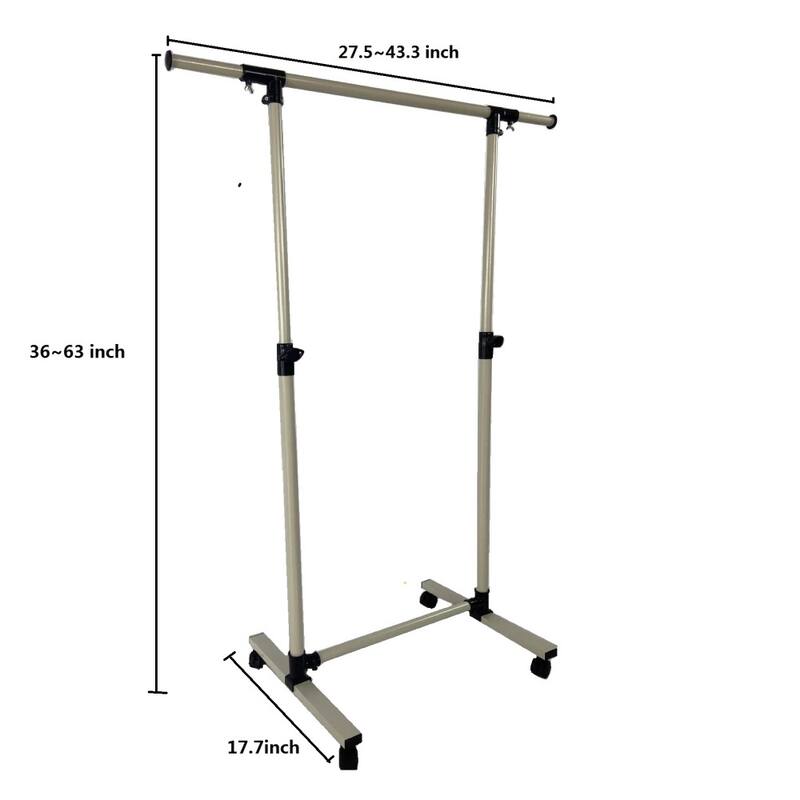 43.3 in.W Rolling Short Clothing Racks with Bottom Shelves and Wheels - N/A