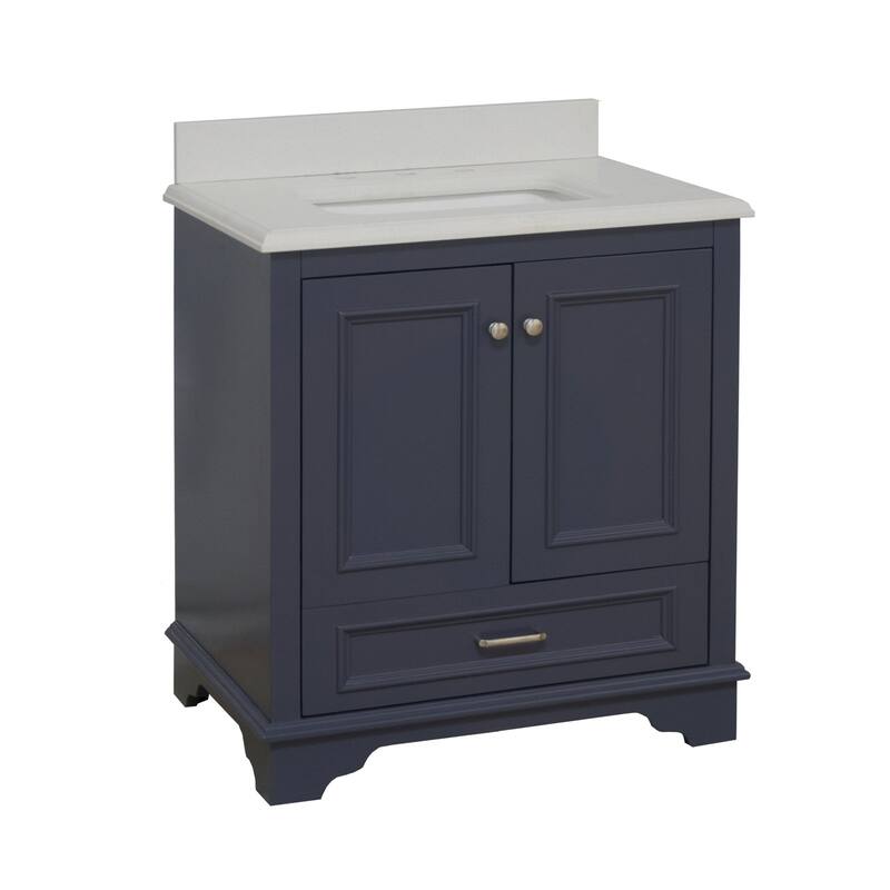 KitchenBathCollection Nantucket 30" Bathroom Vanity with Quartz Top