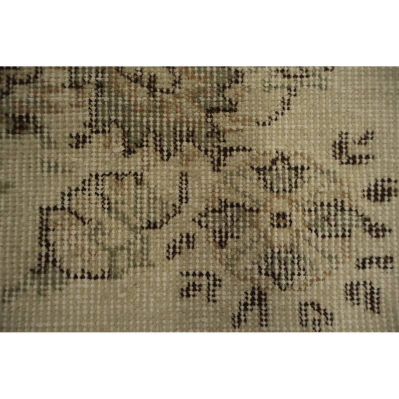 Hand Knotted Oriental 100% Wool Carpet Transitional Floral Beige & Ivories Anatolian Area Rug - 8' 11'' X 5' 7''