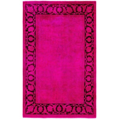 Overdyed One-of-a-Kind Hand-Knotted Area Rug - Pink - 4' 0" x 6' 4"