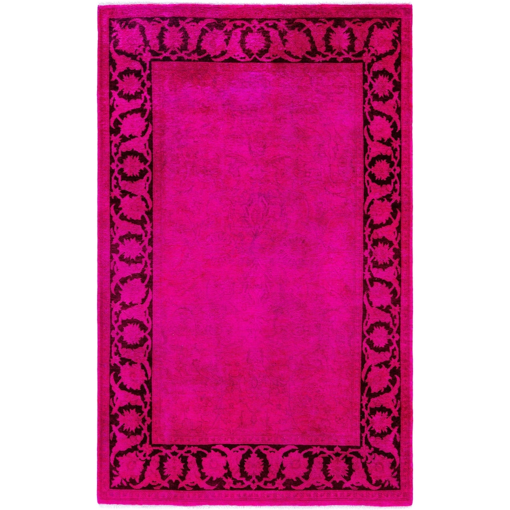 Overdyed One-of-a-Kind Hand-Knotted Area Rug - Pink - 4' 0" x 6' 4"