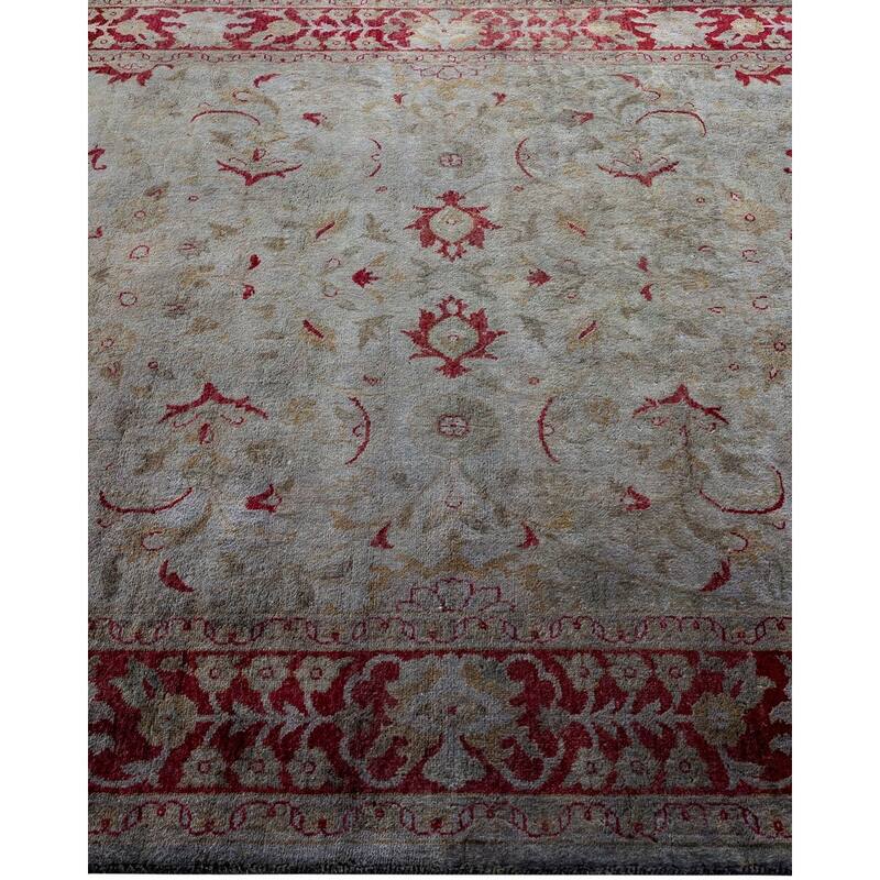 Overton Hand Knotted Wool Vintage Inspired Modern Contemporary Overdyed Gray Area Rug - 4' 2" x 6' 0"
