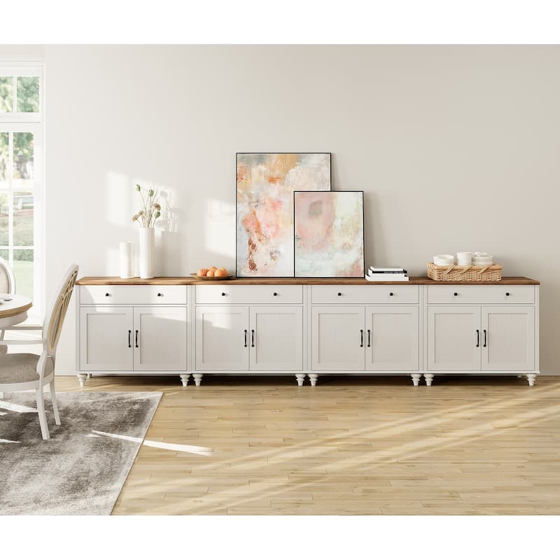 Farmhouse Sideboard, Buffet Cabinet with Storage Cabinets