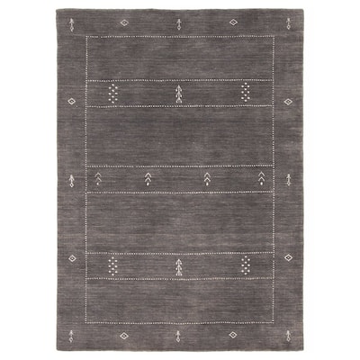Kashkuli Gabbeh Grey Rug 4'7" x 6'5" - 4'7 x 6'5