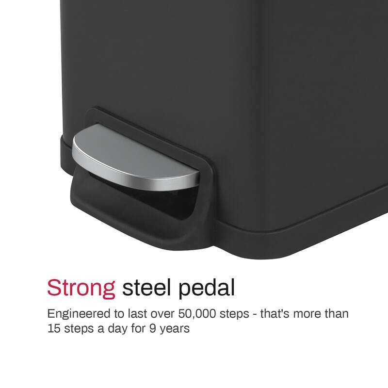 Innovaze 11.9 Gal./ 45 Liter Slim Stainless-Steel-Made Step-on kitchen Trash Can