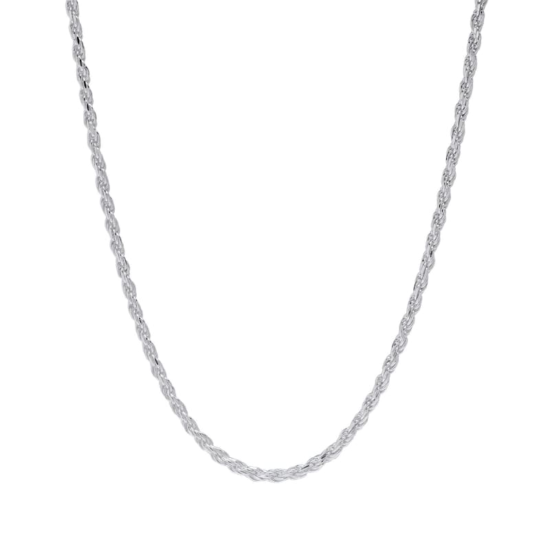 Victoria Townsend .925 Sterling Silver 1.7mm Diamond Cut ROPE Necklace - 24 Inch