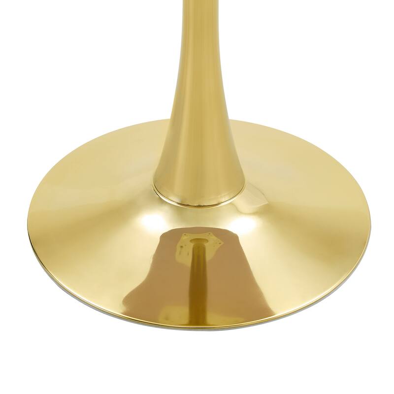 Round Thickened Table Top Coffee Table, Metal Pedestal Side Table Modern Bistro Table