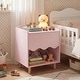 preview thumbnail 12 of 18, Costway Kids Nightstand, Toddler Scalloped Side Table with Wide Top &