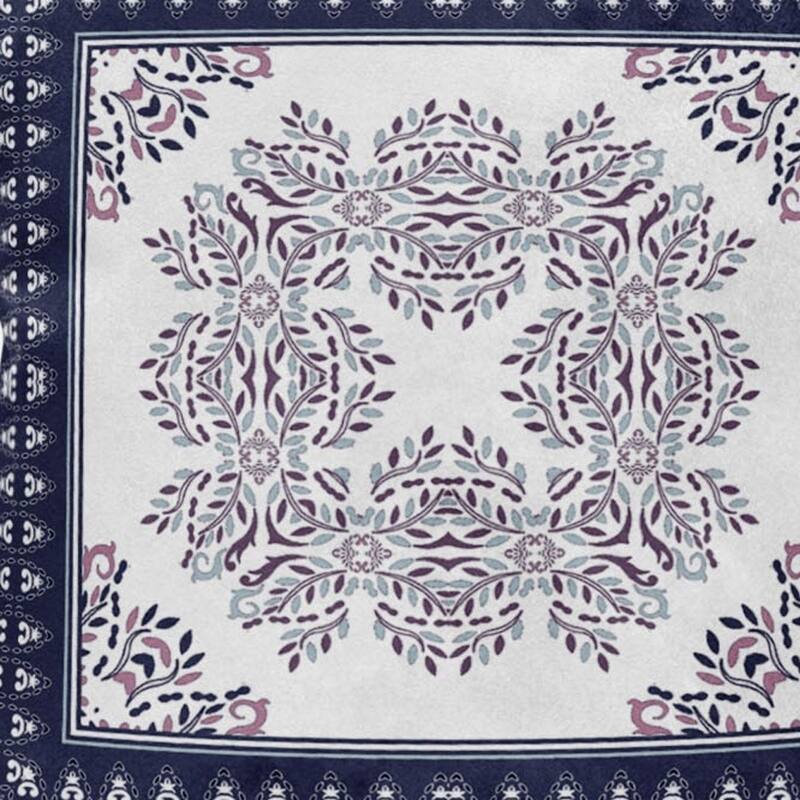 HomeRoots 20" X 20" Cream And Blue Blown Seam Geometric Indoor Outdoor Throw Pillow - 20.00' X '5.00' X '20.00