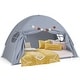 preview thumbnail 5 of 28, Gymax Twin Full Size Bed Tent w/2 Windows Flags for Boys & Girls Aged Grey