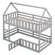 preview thumbnail 34 of 34, Twin over Twin House-Shaped Design Bunk Bed with Fence and Door, Fence-shaped Guardrail, Playful Space, Easy Assembly, White