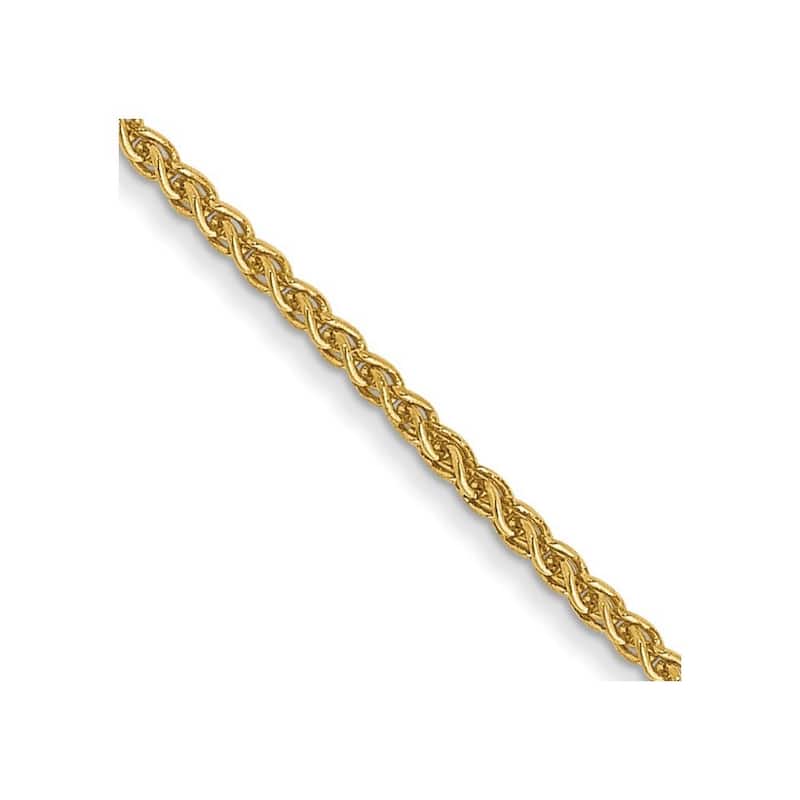 Curata 14k Yellow Gold Lobster Claw Closure 1.1mm Solid Polished Spiga Chain Bracelet