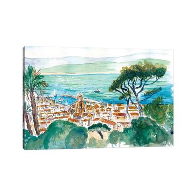 iCanvas "Saint Tropez Coastal View Of Turquoise French Riviera" by Markus & Martina Bleichner Canvas Print