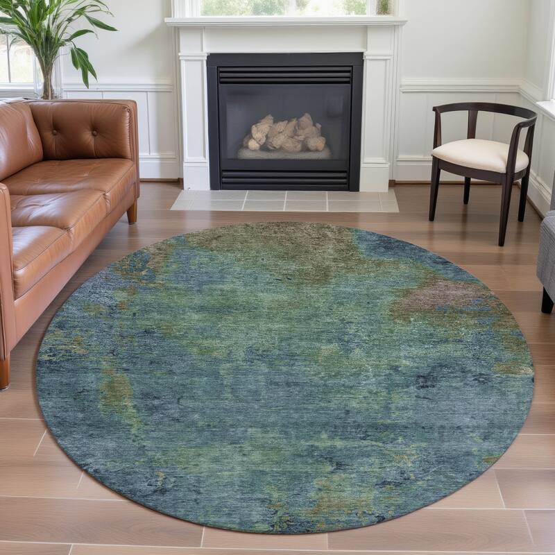 Premium Washable Super Soft Solid Ombre Mayfield Rug - Blue - 8' x 8'