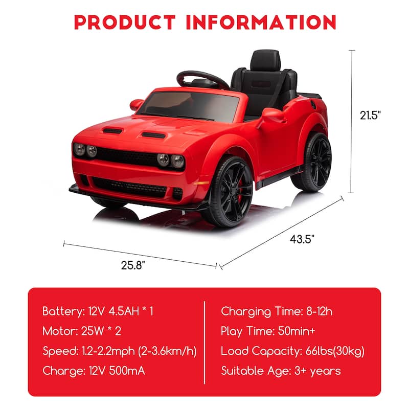 12V Ride on Car with Remote Control Suitable for Over three years old