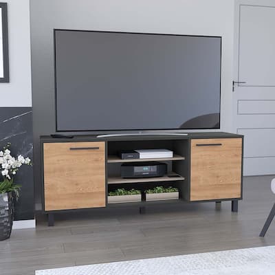 TV Stand for TV´s up 55" , Four Shelves, Black Wengue / Pine Finish