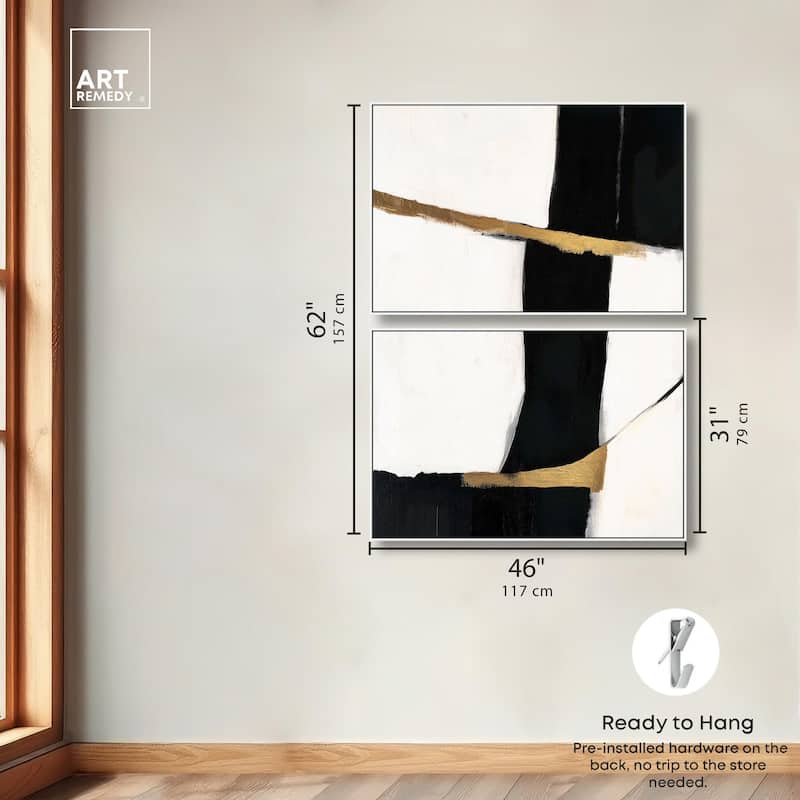 Weight of Black II Canvas Set of 2 by Art Remedy