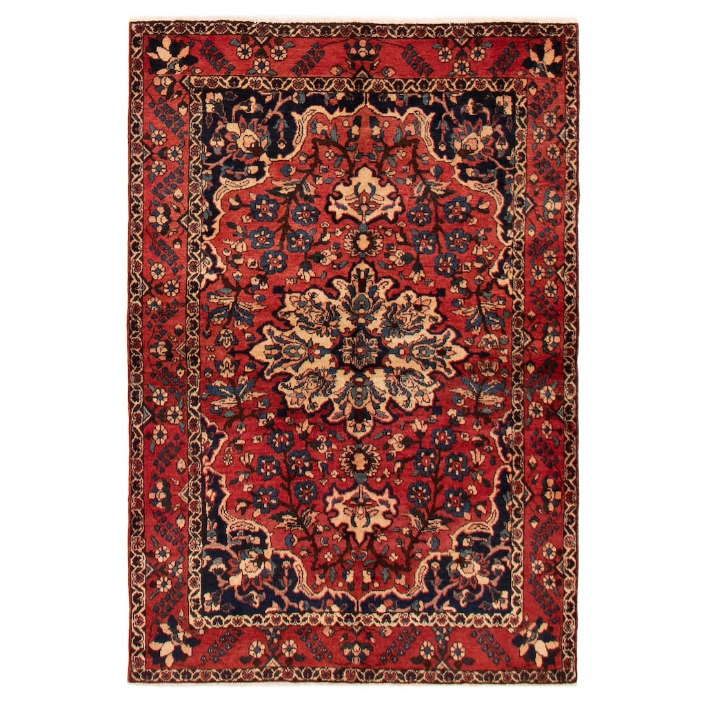 ECARPETGALLERY Hand-knotted Kayseri Vintage Red Wool Rug - 4'4 x 6'6
