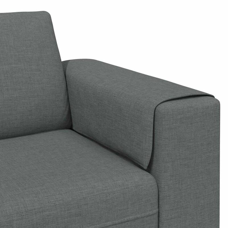 vidaXL Sofa Set Dark gray fabric - 98.4 x 30.3 x 29.9 inch
