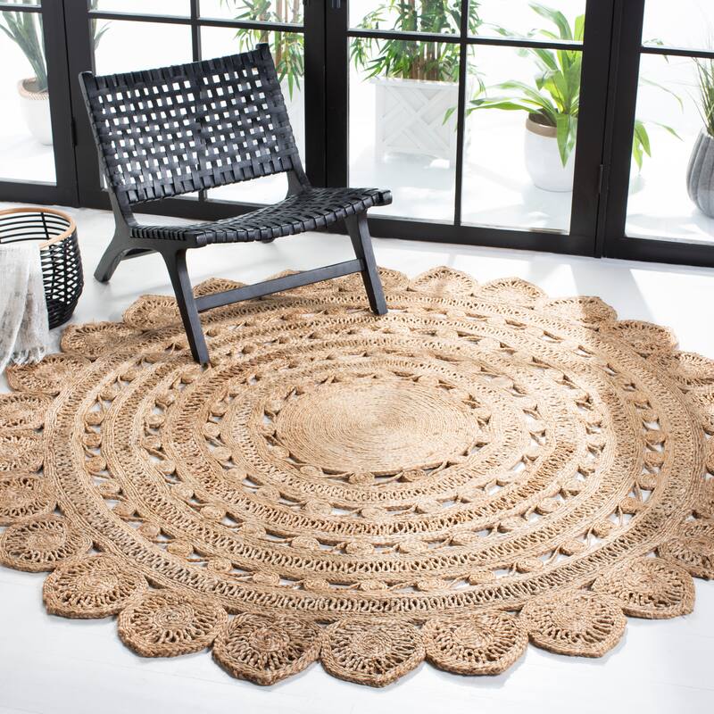 SAFAVIEH Handmade Natural Fiber Marlie Farmhouse Rug - 9' Round - Natural