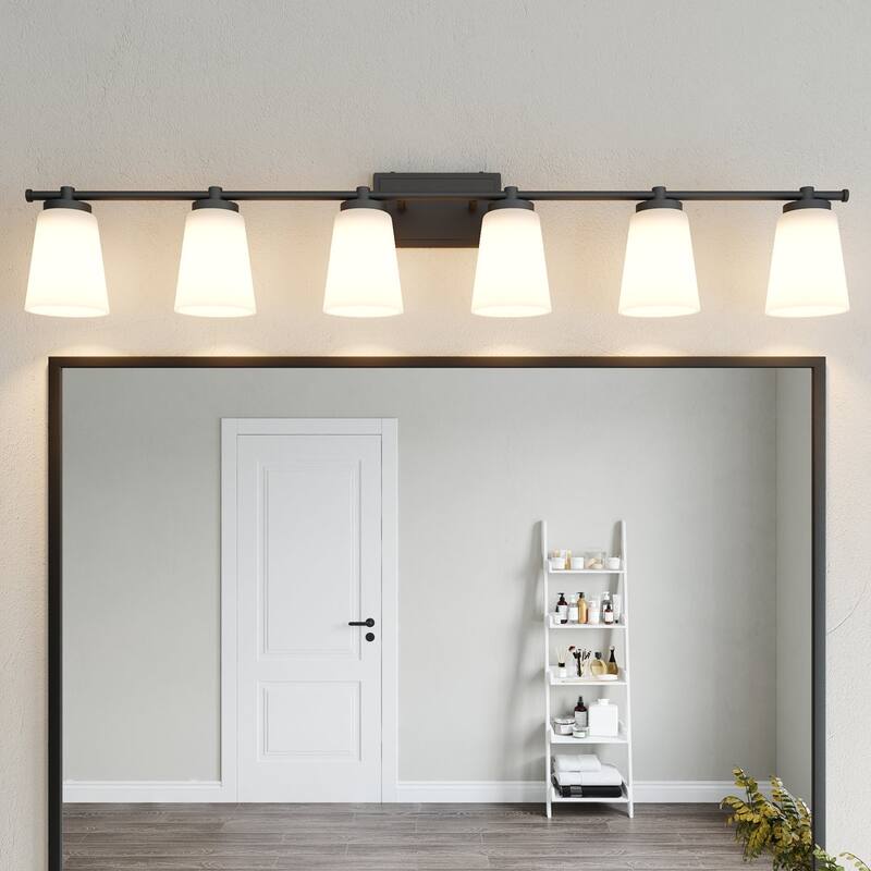 Acroma 6 - Light Steel Dimmable Bathroom Vanity Light - 6-light - Matte Black