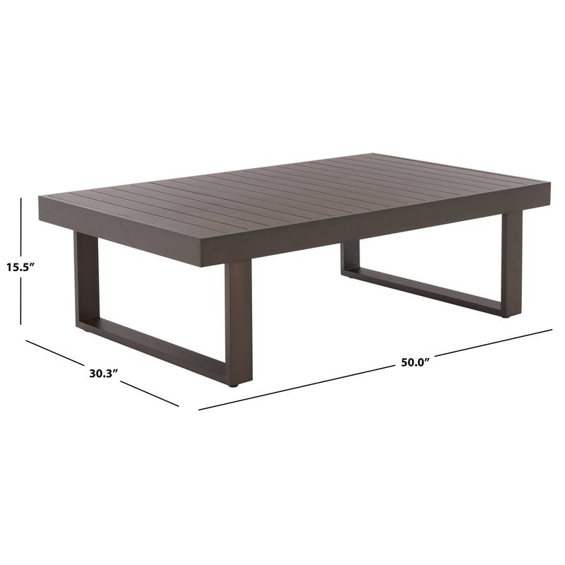SAFAVIEH Outdoor Living Fash Aluminum Coffee Table - 50"W x 30"D x 16"H