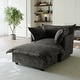 preview thumbnail 16 of 47, 39"W Oversized Chenille Comfy Cloud Chaise Lounge with Ottoman Dark Grey