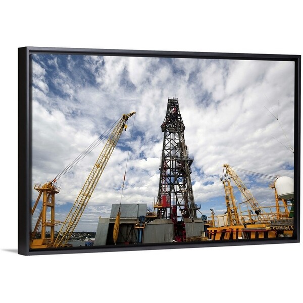 Shop "Oil rig drilling derrick" Black Float Frame Canvas ...