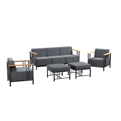 Pocassy 7PCS Sofa Swivel Chair Ottoman with Table