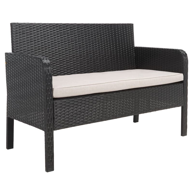 SAFAVIEH Outdoor Aboka Wicker/ Steel 4-piece Patio Conversation Set